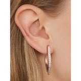 Gold Plated Hoop Earrings with Diamonds