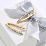 Gold Plated Hoop Earrings with Diamonds