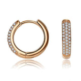 Gold Plated Hoop Earrings with Diamonds KZCE038-B