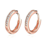 Gold Plated Hoop Earrings with Diamonds KZCE039-B