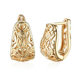 Gold Plated Hoop Earrings with Diamonds KZCE125-E