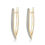 Gold Plated Hoop Earrings with Diamonds KZCE127-E