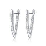 Gold Plated Hoop Earrings with Diamonds LHW191209CE001-A
