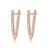 Gold Plated Hoop Earrings with Diamonds LHW191209CE001-B