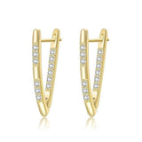 Gold Plated Hoop Earrings with Diamonds LHW191209CE001-C