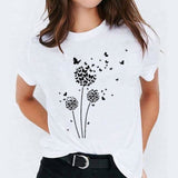 Graphic T Shirt for Women Cat Animal Cute Trend Print Top Tee T-Shirt CZ22662 / L