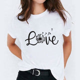 Graphic T Shirt for Women Cat Animal Cute Trend Print Top Tee T-Shirt CZ22665 / S