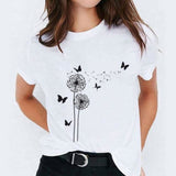 Graphic T Shirt for Women Cat Animal Cute Trend Print Top Tee T-Shirt CZ22668 / S