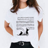 Graphic T Shirt for Women Cat Animal Cute Trend Print Top Tee T-Shirt CZ22654 / XXL