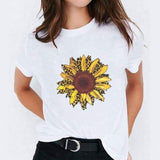 Graphic T Shirt for Women Cat Animal Cute Trend Print Top Tee T-Shirt CZ22658 / L
