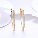 Hoop Earrings with Diamonds in Plated Brass