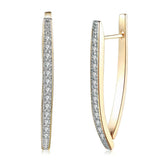 Hoop Earrings with Diamonds in Plated Brass