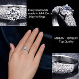 Luxury Round Silver Engagement Ring  