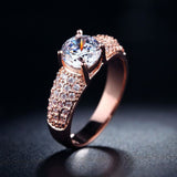 Luxury Round Silver Engagement Ring  