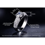 Luxury Round Silver Engagement Ring  