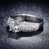 Luxury Round Silver Engagement Ring  