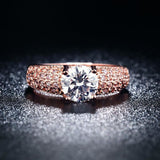 Luxury Round Silver Engagement Ring  