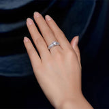 Luxury Round Silver Engagement Ring  