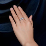 Luxury Round Silver Engagement Ring  