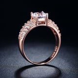 Luxury Round Silver Engagement Ring  