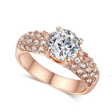 Luxury Round Silver Engagement Ring  