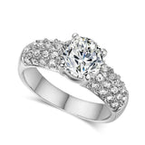 Luxury Round Silver Engagement Ring  