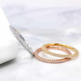 Micro Pave Eternity Crystal Band Ring ring