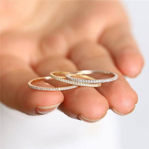 Micro Pave Eternity Crystal Band Ring ring