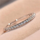 Micro Pave Eternity Crystal Band Ring ring