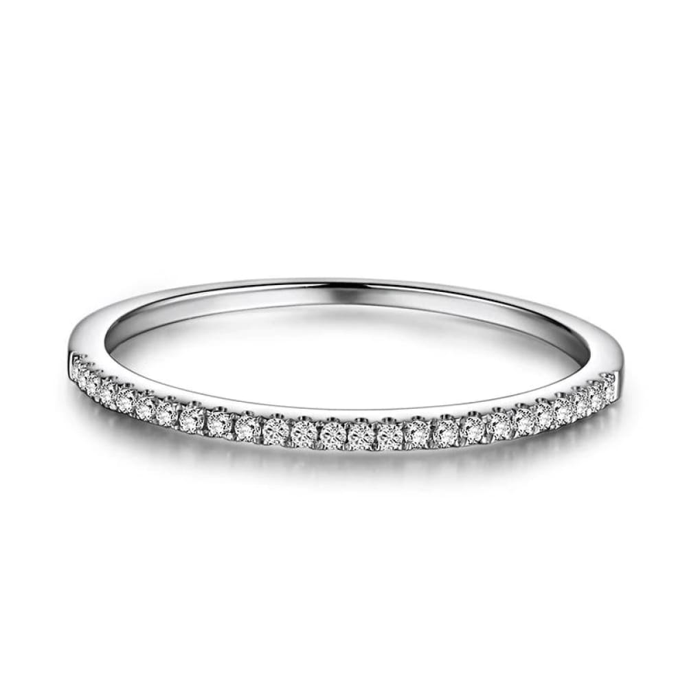 Micro Pave Eternity Crystal Band Ring silver / 5 ring
