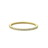 Micro Pave Eternity Crystal Band Ring yellow gold / 5 ring