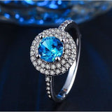 Mystery Blue Cubic Zirconia Elegant Ring