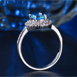 Mystery Blue Cubic Zirconia Elegant Ring