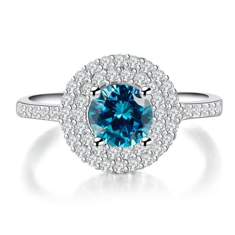 Mystery Blue Cubic Zirconia Elegant Ring