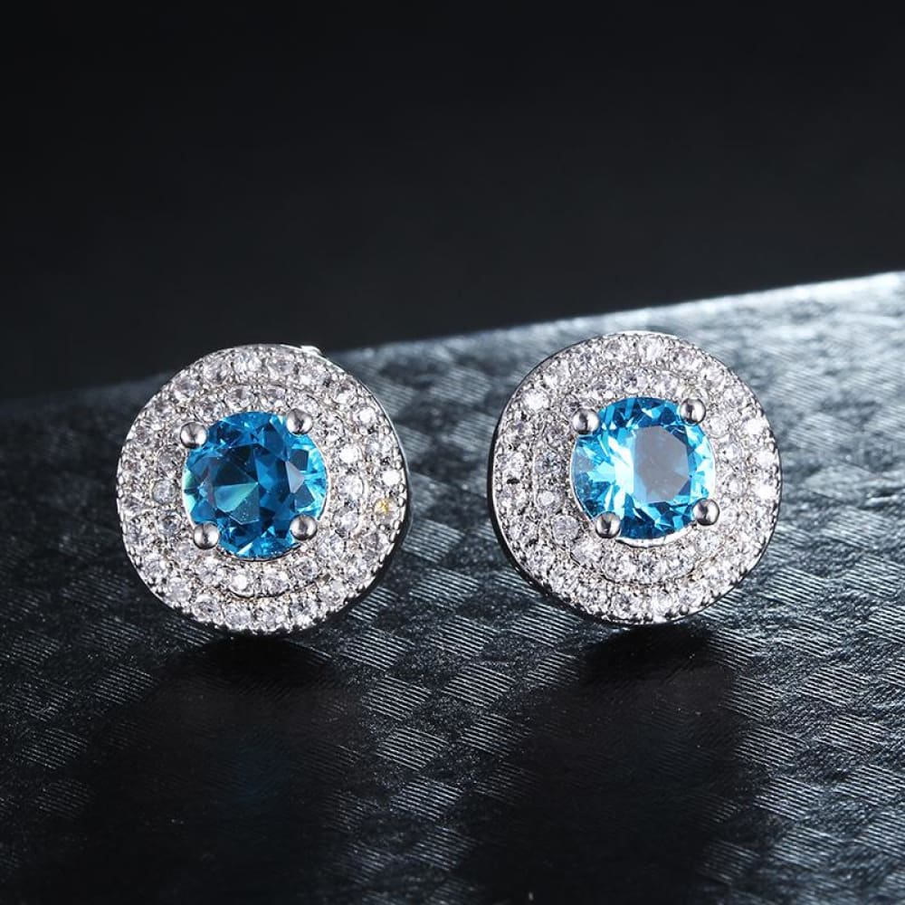 Mystery Blue Elegant Stud Earrings