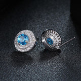 Mystery Blue Elegant Stud Earrings