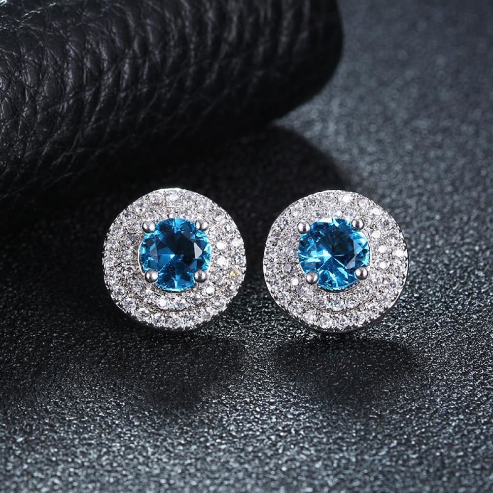 Mystery Blue Elegant Stud Earrings