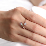 Mystic Topaz Cube Rose Gold Adjustable Ring
