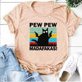 Pew Pew Madafakas Print T-shirts Women Summer Graphic Tees Funny Shirts For woman t-shirts Loose Crew Neck Harajuku Tops 12008-MP 200971939 