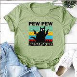Pew Pew Madafakas Print T-shirts Women Summer Graphic Tees Funny Shirts For woman t-shirts Loose Crew Neck Harajuku Tops 12008-LG 2483468872