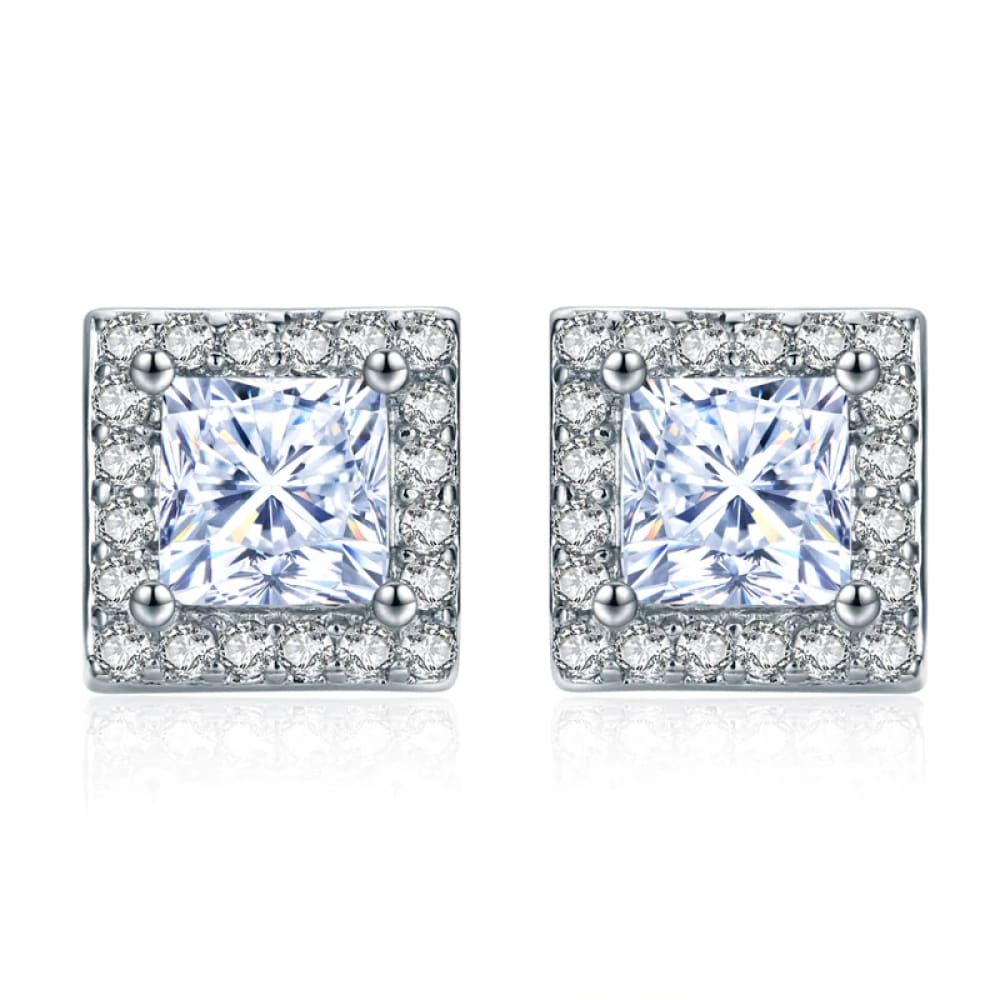 Princess Cut Luxury Swiss Stud Earrings