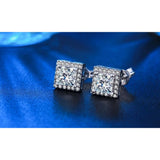 Princess Cut Luxury Swiss Stud Earrings