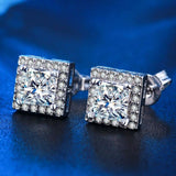 Princess Cut Luxury Swiss Stud Earrings