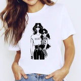 r Women Mama Harajuku Girl Mom Love Kawaii Print Graphic T Shirt Tee Top CZ24638 / XL