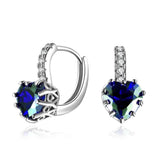  Red/Blue Heart Gold Drop Dangle Earrings