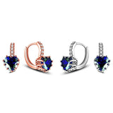  Red/Blue Heart Gold Drop Dangle Earrings
