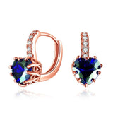  Red/Blue Heart Gold Drop Dangle Earrings