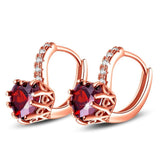  Red/Blue Heart Gold Drop Dangle Earrings