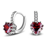  Red/Blue Heart Gold Drop Dangle Earrings