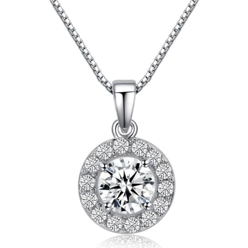 Round 0.75 Ct AAA+ Zircon Stud Earrings Wedding Luxury Jewelry Necklaces